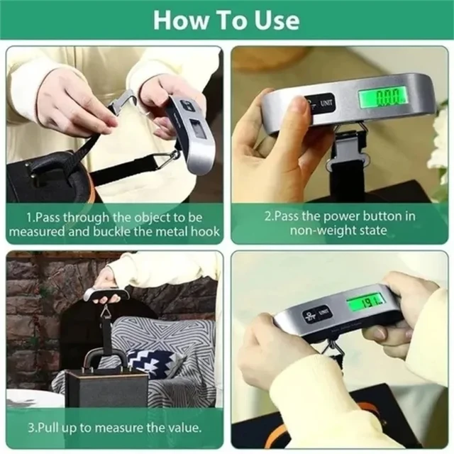  Digital Luggage Scale Gift for Traveler Suitcase Handheld  Weight Scale 110lbs : Clothing, Shoes & Jewelry