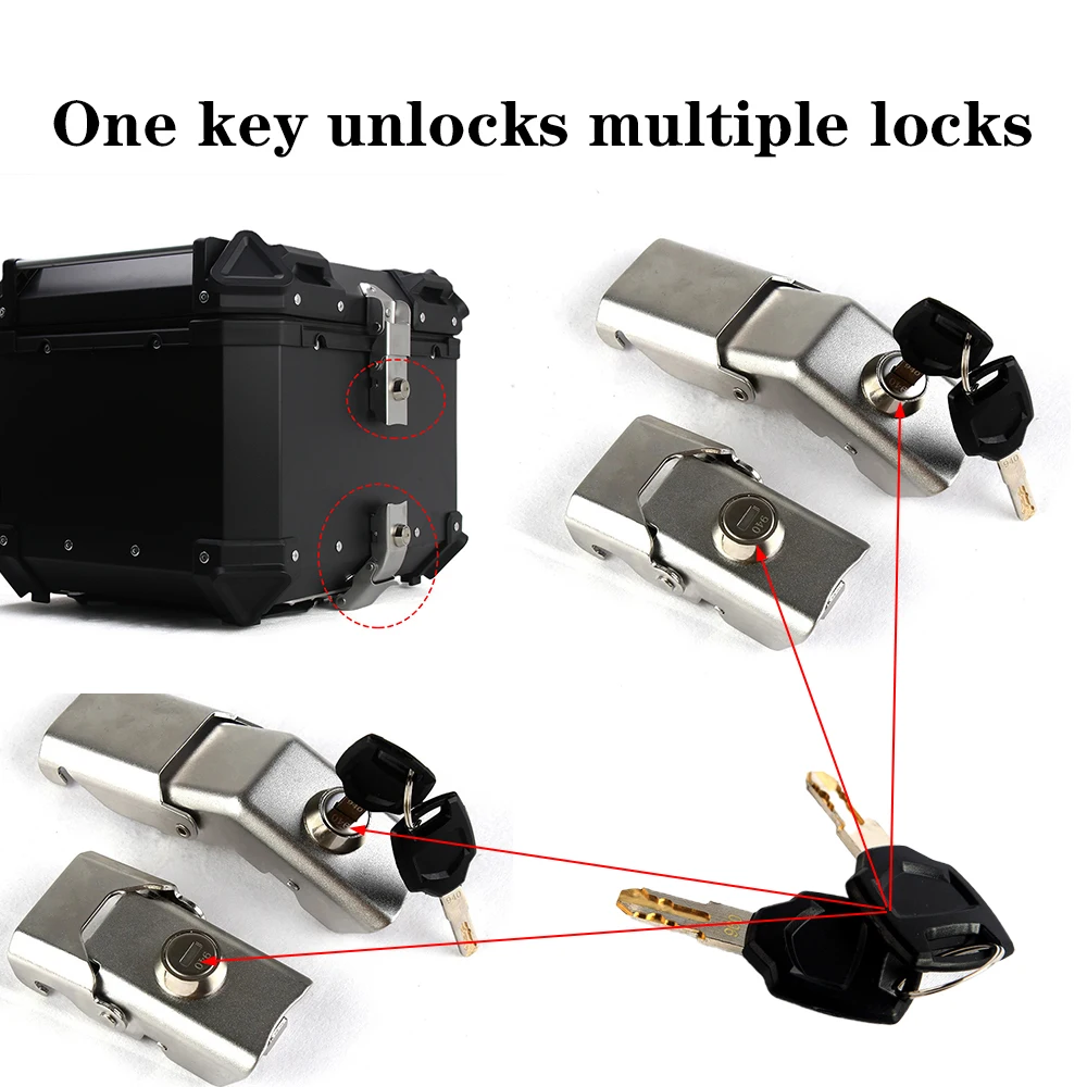 Universal 36L-100L Motorrad Gepäck Stamm Top 38L Box Seite Fall Lagerung Toolbox Key Lock Ersatz Moto Zubehör Aluminium – Detail 1