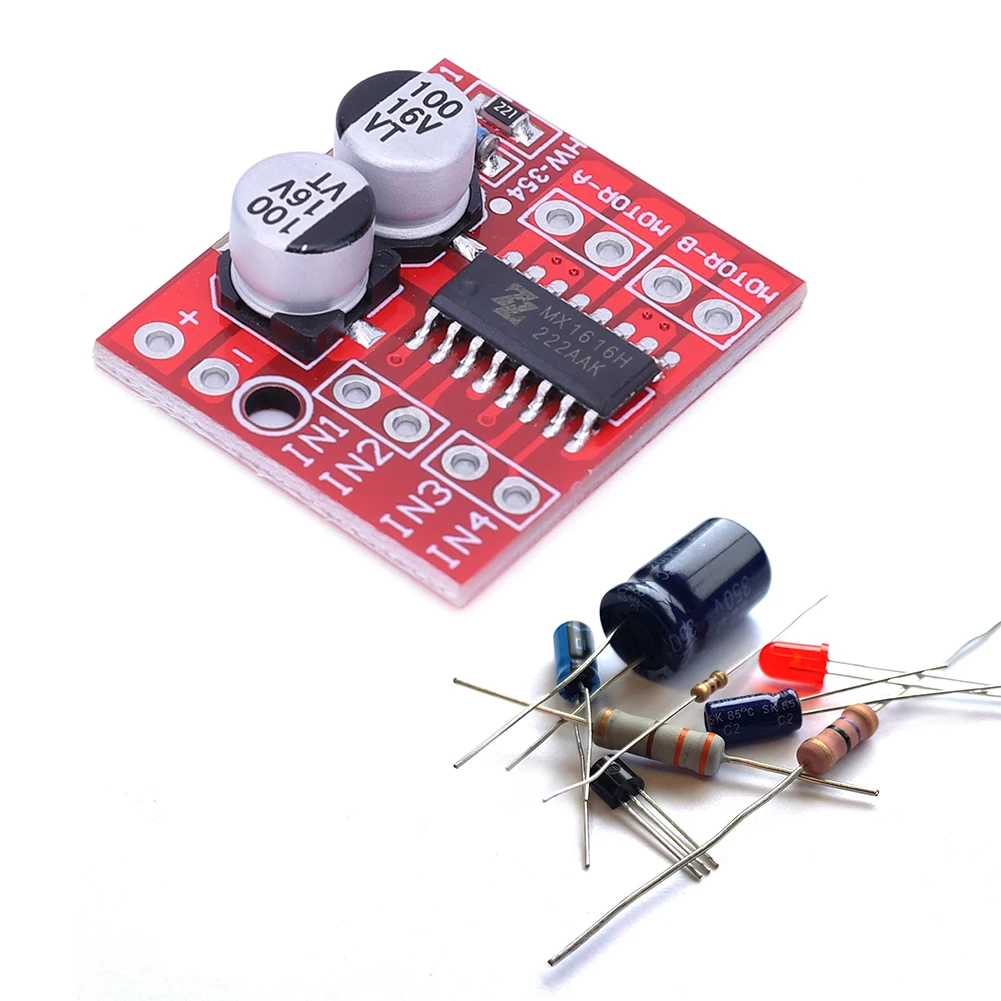 Stepper Motor Driver Dc Motor Driver L298N DC Stepper Motor Board Dual H Bridge Mini Dual DC Motor Module 2.5A Two Channel Reversing PWM Speed Electronic Components