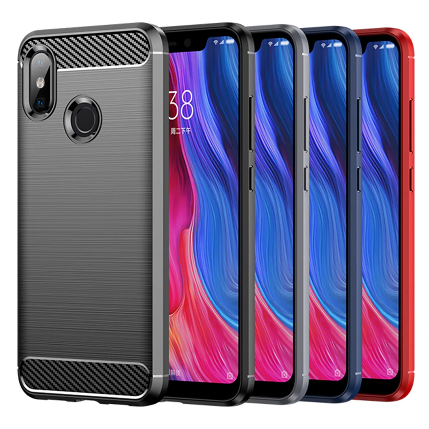 Shockproof Carbon Fiber Silicone Phone Case