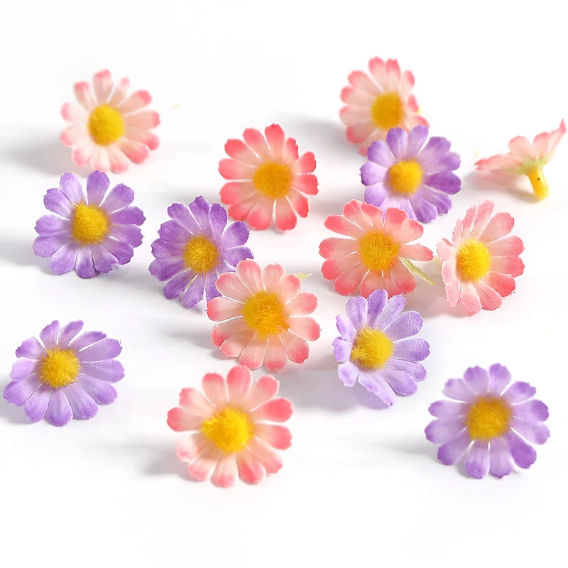 50/100 Stücke Mini Gänseblümchen Künstliche Blumen 2,5 cm Gefälschte Blumen Für Wohnkultur Hochzeit Dekoration DIY Handwerk Kranz Geschenke Zubehör – Detail 9