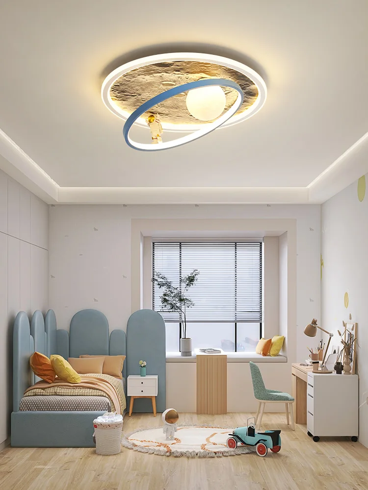 

Modern Astronaut LED Chandelier Lamps for Nursery Children Room Boy Ceiling Pendant Lights Remote Control Study Bedroom Lighting