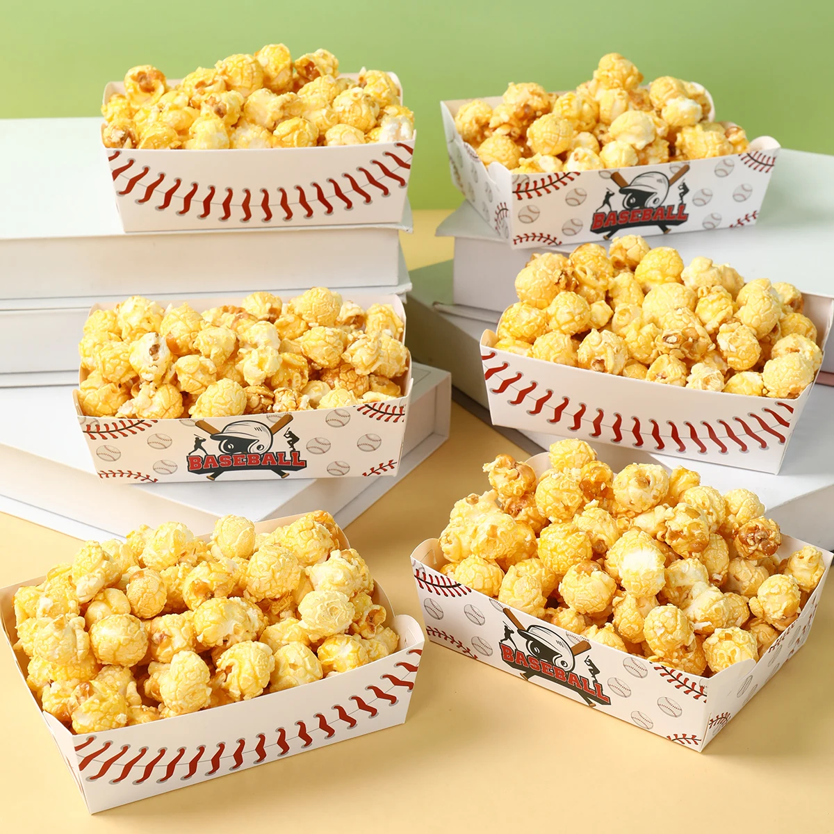 12 Stück Sport-Motto-Party-Popcorn-Tabletts aus Papier, Fußball, Basketball, Baseball, Essen, Tabletts für Sport, Party, Dekoration, Geburtstagsfeier – Detail 8