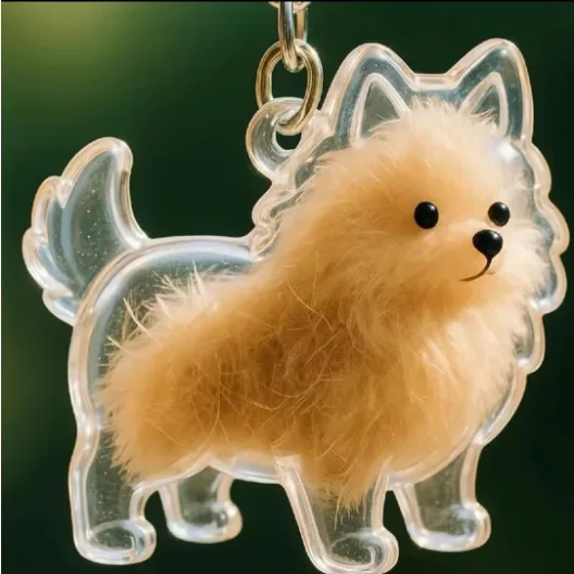 Charming Dog Hair Pendant Keychain - Adorable Accessory & Souvenir Gift