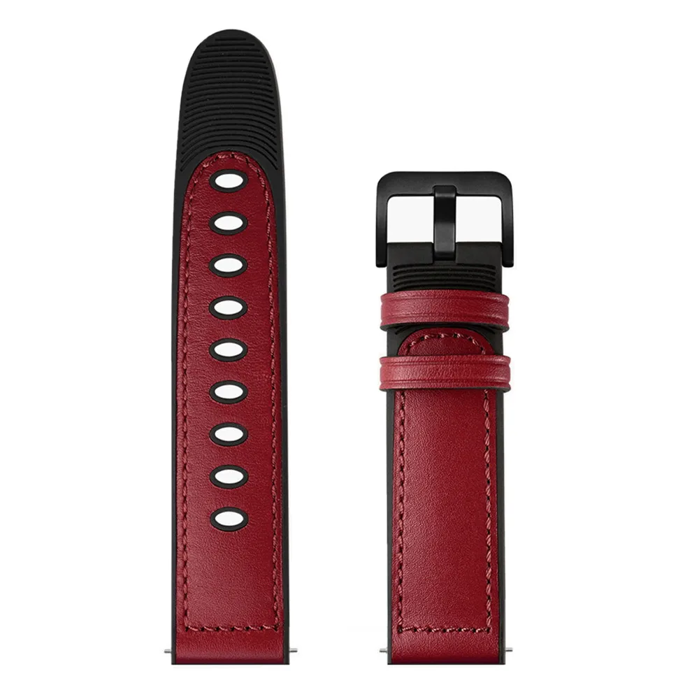 Leather Silicone Strap For Samsung Galaxy Watch 3/4/5/Active 2/Gear S3 Huawei Watch GT2 3 Pro 46mm Bracelet Belt for Amazfit GTR