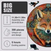 Wooden Puzzle Mandala Fox Ethnic Wooden Jigsaw Puzzle Unique Animal Shaped Pieces Charming Fox Puzzle Best Gift For Adults, Kids 2