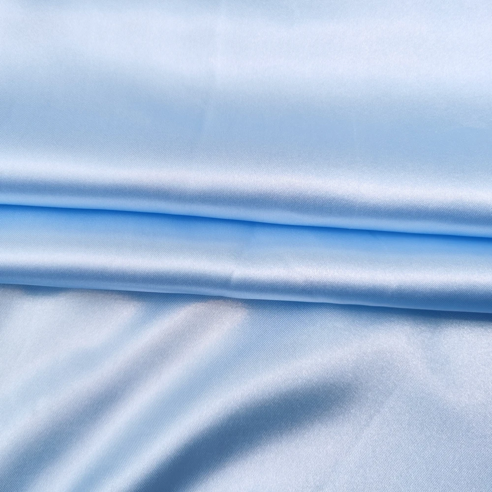 Schlichtes Satin, 58 Zoll breit | 1 Meter | 2 Meter | 5 Meter | Weicher Charmeuse-Stoffschal zum Basteln, DIY-Material, Blau – Detail 17
