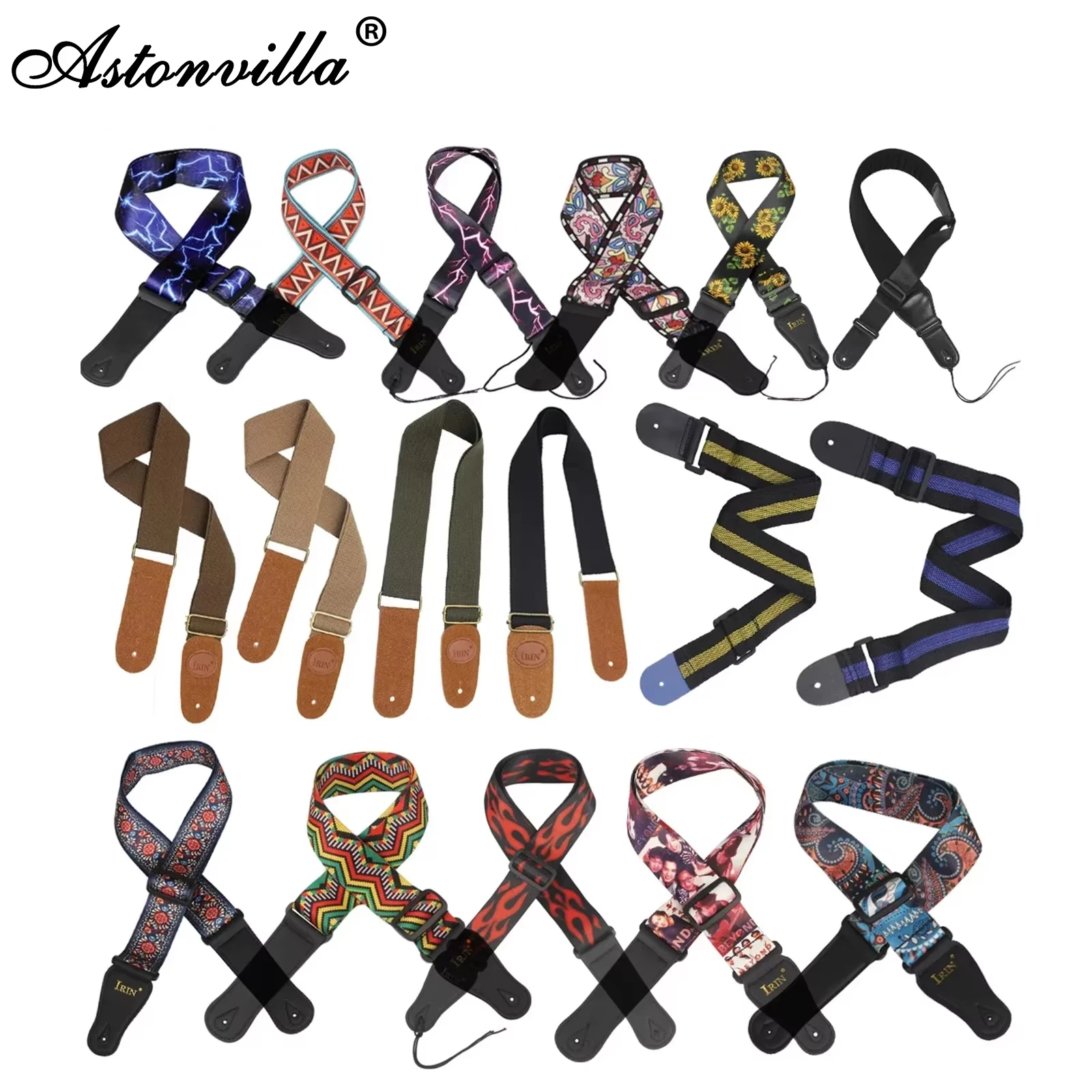 Vibrant Adjustable Guitar Strap with Paddle Clamp