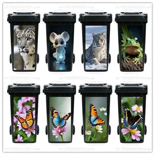 Trash Can Sticker Creative and personalized animal painting trash can stickers wall paintings