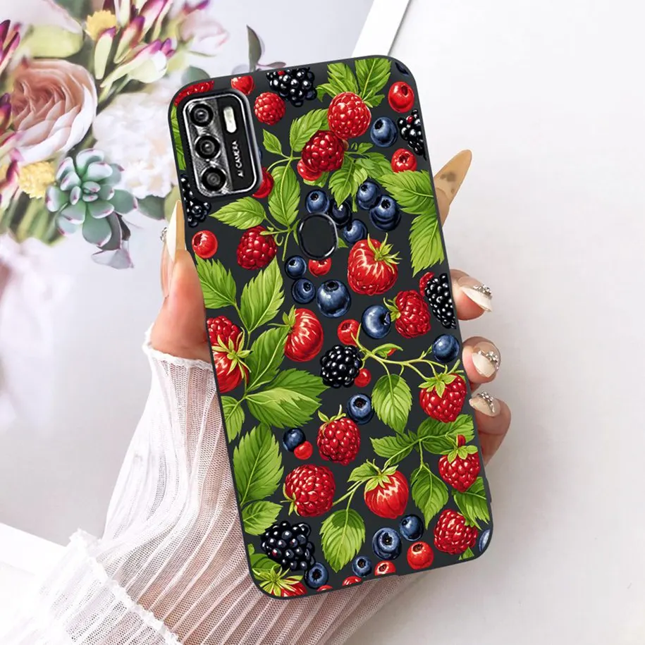 Floral Soft Black Silicone Bumper Phone Cover
