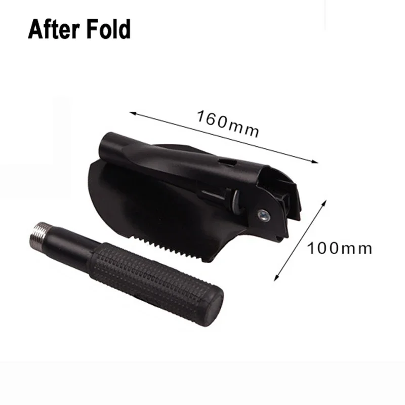 Multifunctional Small Car Outdoor Foldable Shovel Ice Scoop Iron Scraper Emergency Glass Bammer Hoe Crombar 41*10cm