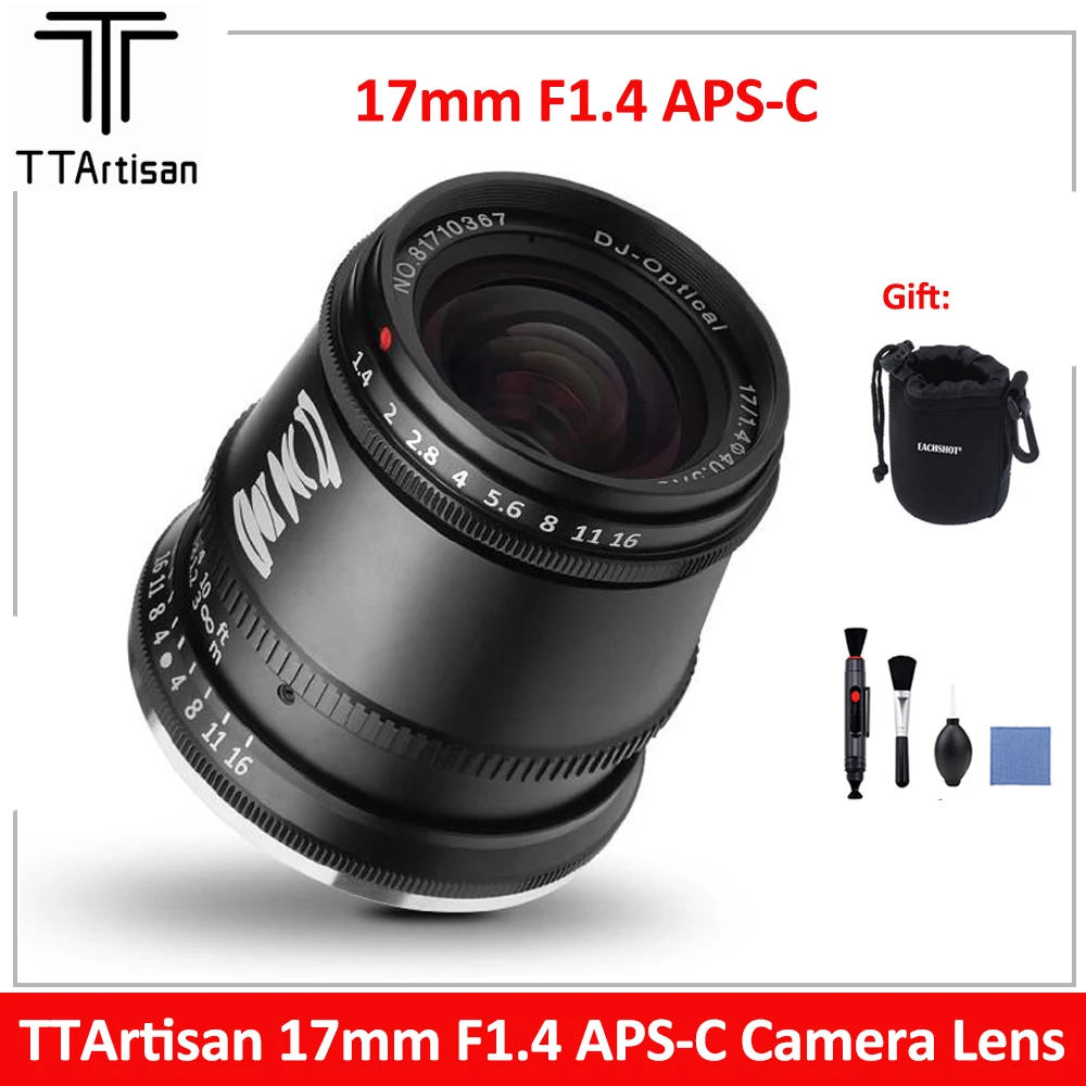 Ttartisan 17Mm F1.4 Obiettivo Grandangolare Per Fotocamera Per Sony E Mount Fujifilm Xt3 Xa7 Xe Canon M Leica L Nikon Z Panasonic Olympus M43