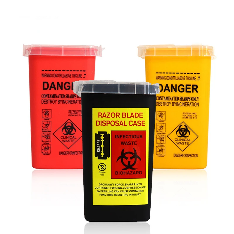 1LTattooSharpsCollectionBucketStorageBoxNeedleDisposalBox