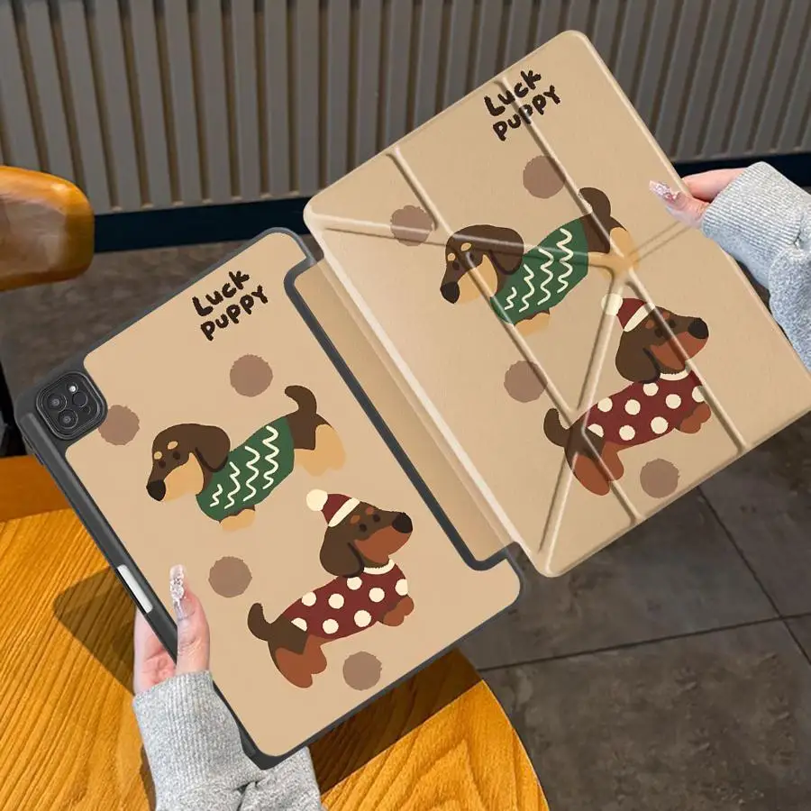 Adorable Dog-Themed Tablet Case with Adjustable Holder
