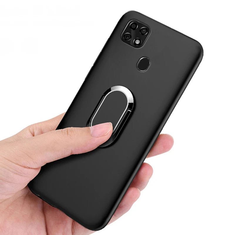Colorful Magnetic Ring Soft Silicon Case with Metal Frame