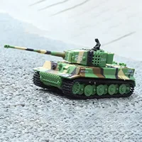 Mini Toys 1/72 Scale RC Tank German Tiger Battle Tank RTR Turret 360° Rotation Model with Shooting Sound RC Gifts for Boys 2