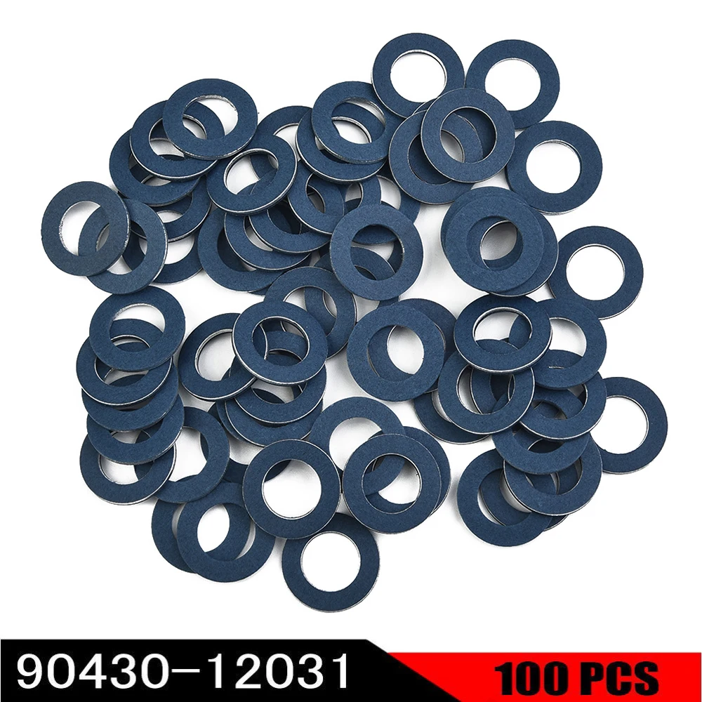100pcs/set Auto Oil Drain Plug Washers Gasket Hole For Toyota Oe90430