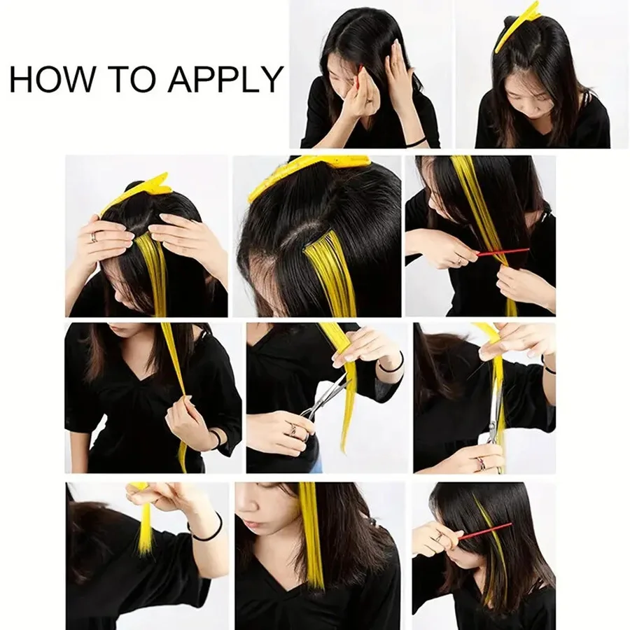 Hair Extensions 1PCS Y2K Colorful Leopard print long Straight One-piece Clip-In Synthetic Hairpieces cosplay Hair accessorties hair extensions