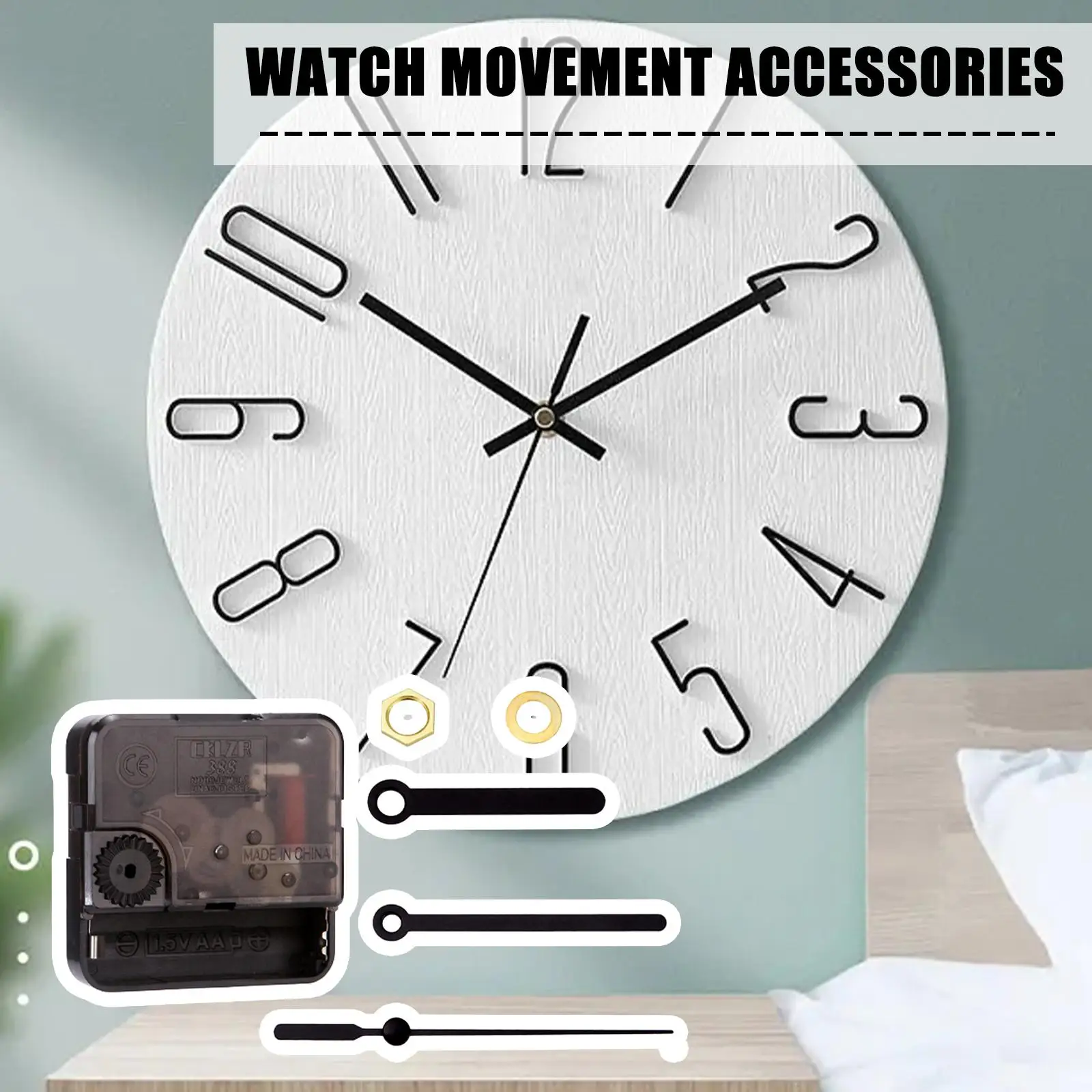 Professional Quartz Wall Clock Movement Cross Stitch Decorative Clock DIY Repair Wall Accessories Parts Tool Kit E6P0 6