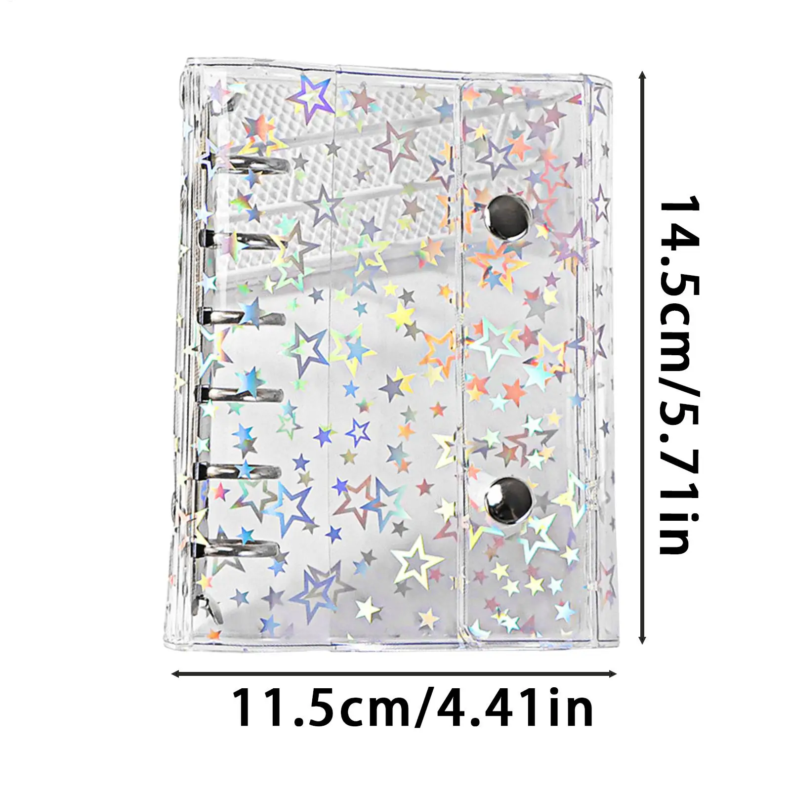 Transparent Sticker Book M5/A7 Tearable Stickers Binder Card Organizer Clear Sealing Sticker Organizer Binder Cover Star Pattern