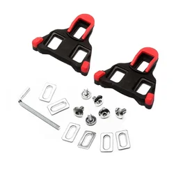 Cycling Pedal Cleat Set for Road Bikes - Self-Locking Floats & Clips (Red)