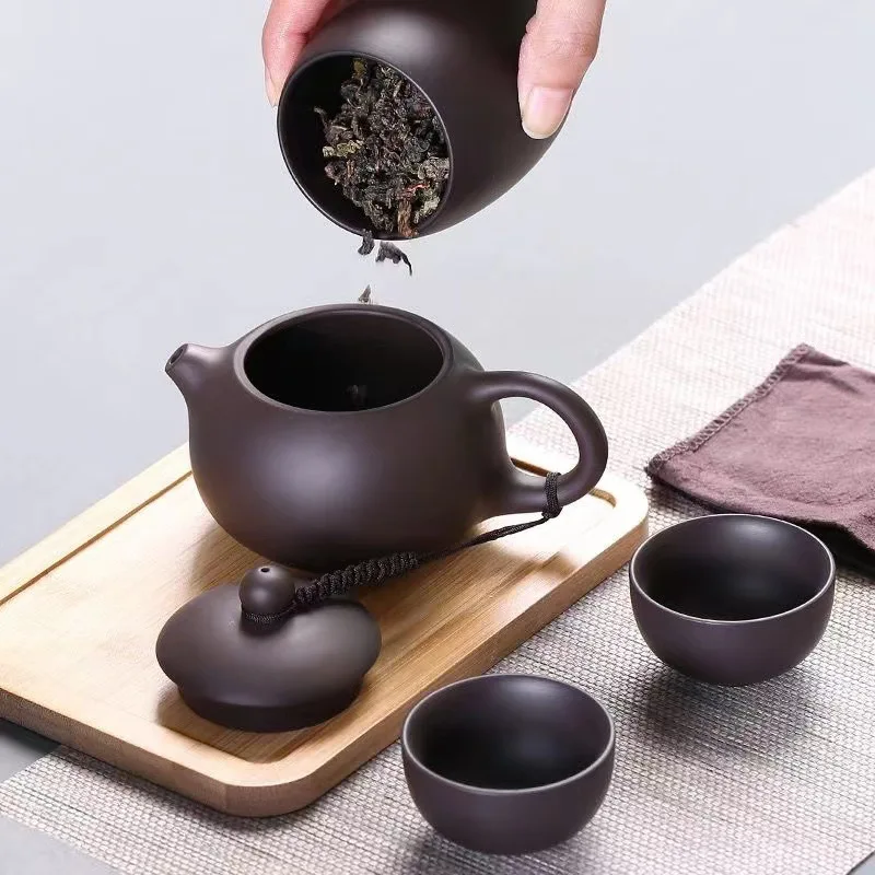 Teaware Chinese Tea Set Portable TeaCaddy Travel Teapot Set All In Travel Bag Pot Tea Tea Ceremony Tools