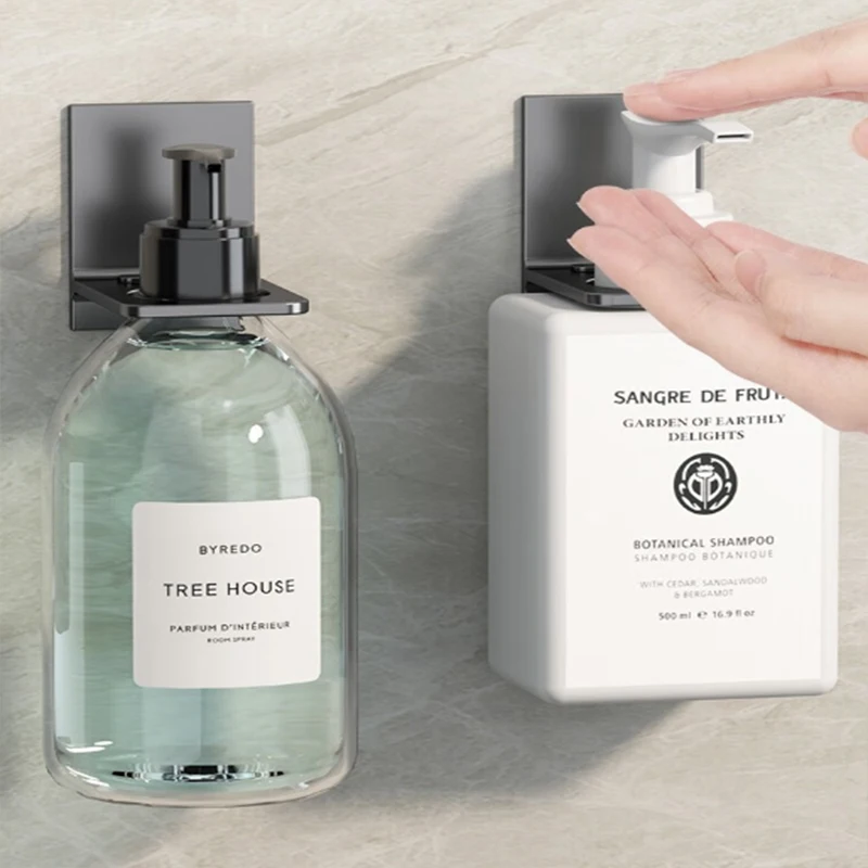 Universal Shower Gel Bottle Rack Adjustable Shampoo Holder Hand Soap Dispenser Hook Wall Mounted Free Punching Aluminum Alloy soap dispenser shampoo dispenser
