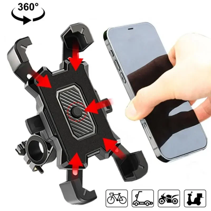 360 Degrees Rotatable Electric Bicycle Phone Holder for iPhone Xiaomi Riding MTB BikeMotorcycle Stand Bracket Non-slip Cycling phone holder rotatable adjustable clamp tripod stand