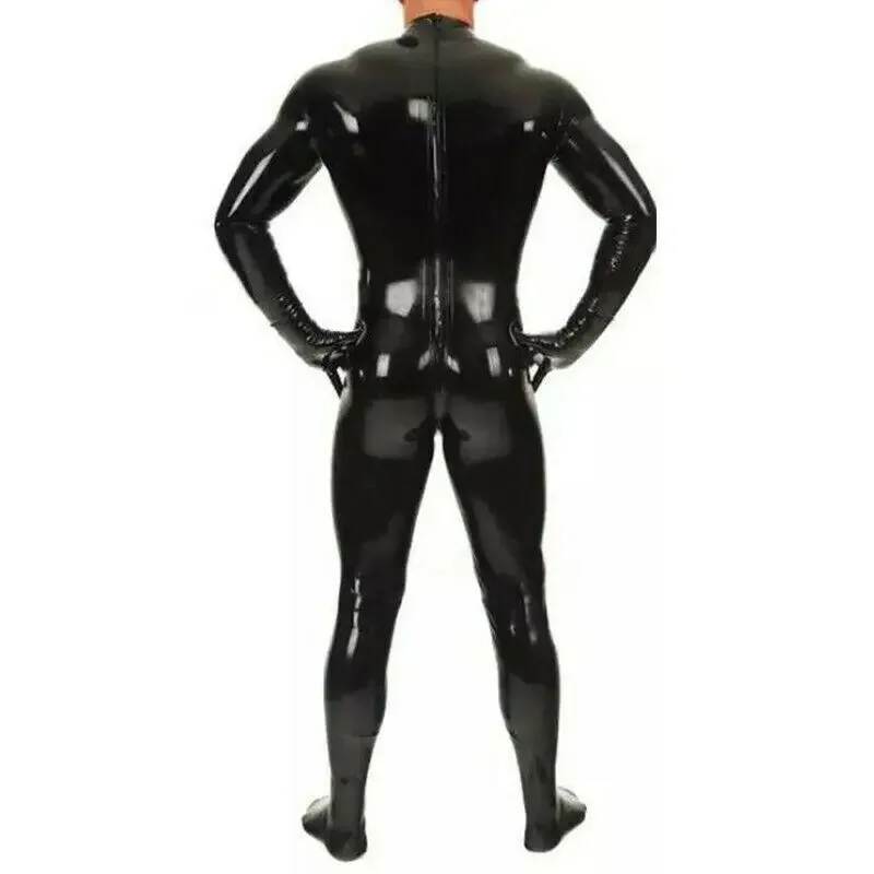 Latex tight jumpsuit with socks gloves Party club clothing