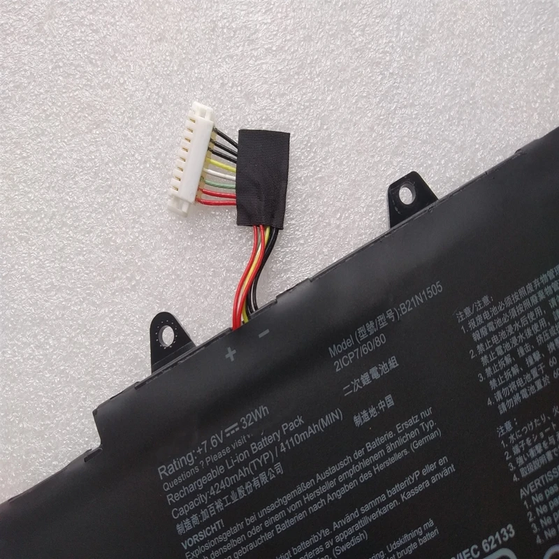 Bateria para Asus Vivobook E402n E402ya E402wa E402ma E402s E502sa F402na F402wa L402na R147sa R417ma X402na X402sa X402ya B21n1505 - Imagem 5