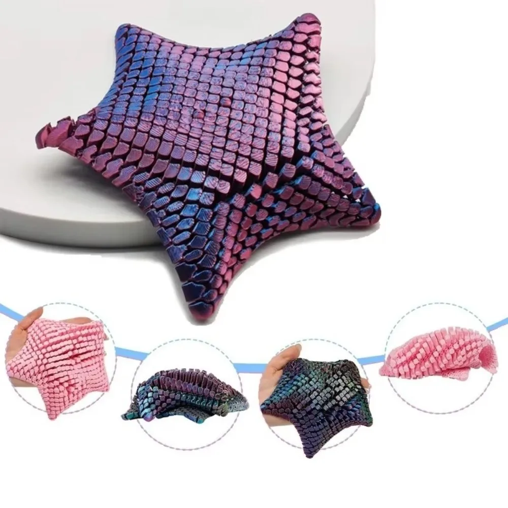 Articulated Design 3D Printed Starfish Flexible Material Starfish Shape Fidget Visual Toys Flexible Desk Decor
