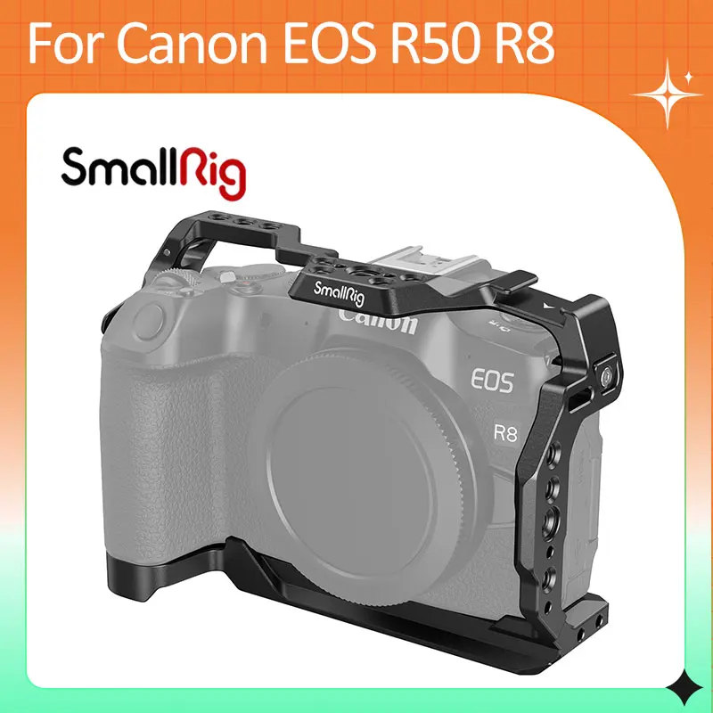 Smallrig Camera Cage Pieghevole L-Staffa Vlogging Treppiede Kit Per Canon Eos R50 Canon Eos R8 4211 4212 4213 4214