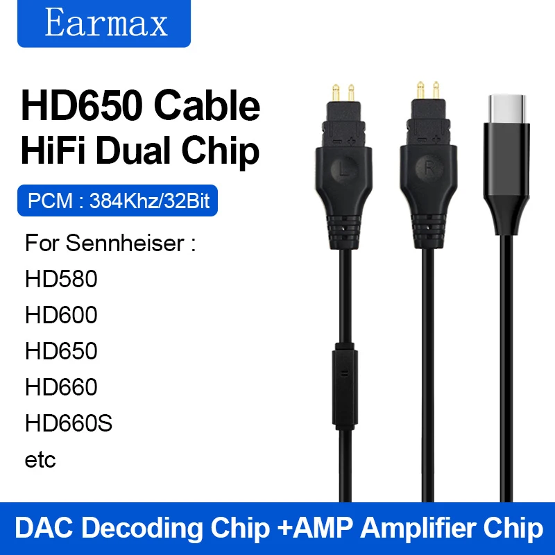 Cable Upgrade Cavo Audio Di Ricambio Compatibile Sennheiser Hd650
