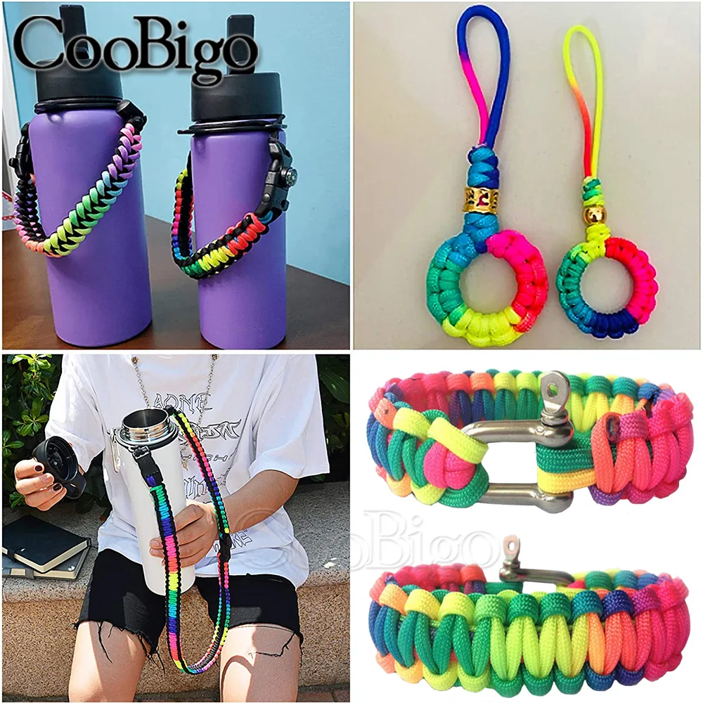 Rainbow Paracord Rope - 4mm, 550 Strength for Outdoor Climbing, Camping, Survival, and DIY Bracelets