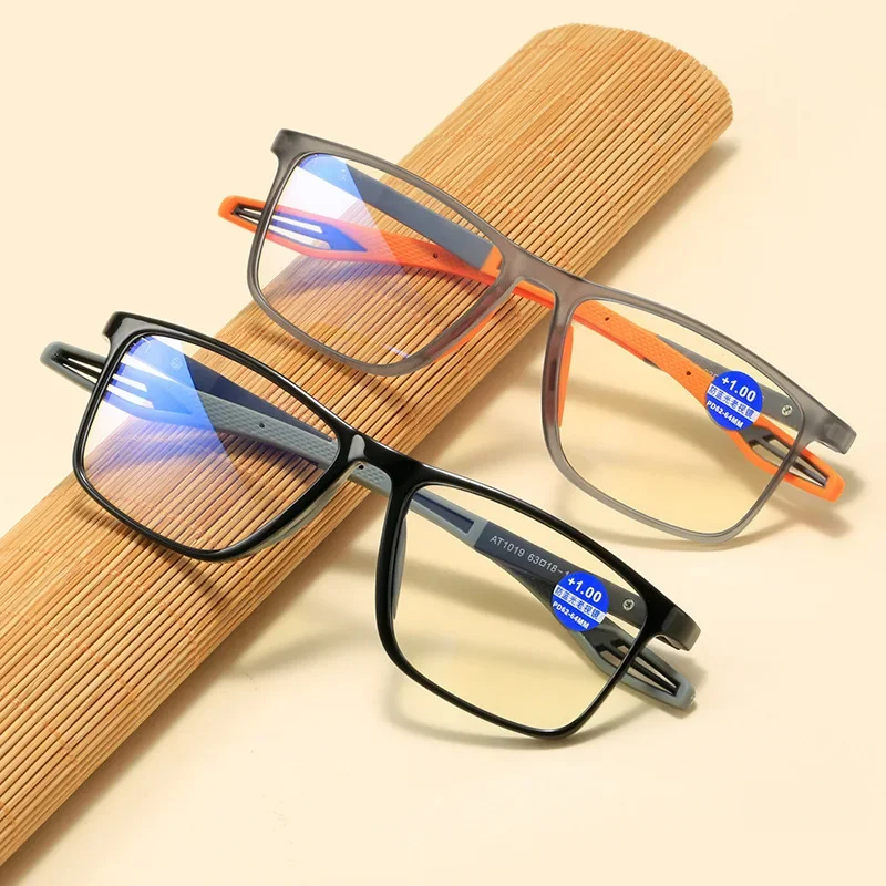 Vintage Ultralight TR90 Reading Glasses Men Women Retro HD Lens Blue Light Blocking Eyewear Classic Square Far Sight Eyeglasses 3