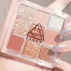Snow Sequin 9-Color Eye Shadow Palette Glitter Snowflake Diamond Pink Eye Shadow Korean Charming Contour Eyes Make Up Palette 3