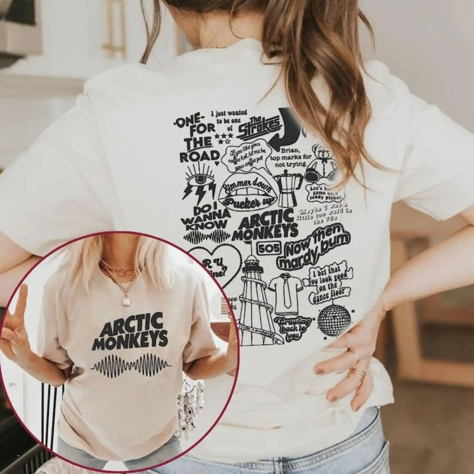 Arctic Claces Uk Tour Shirt, Arctic Clesses Band Album Testi Vintage