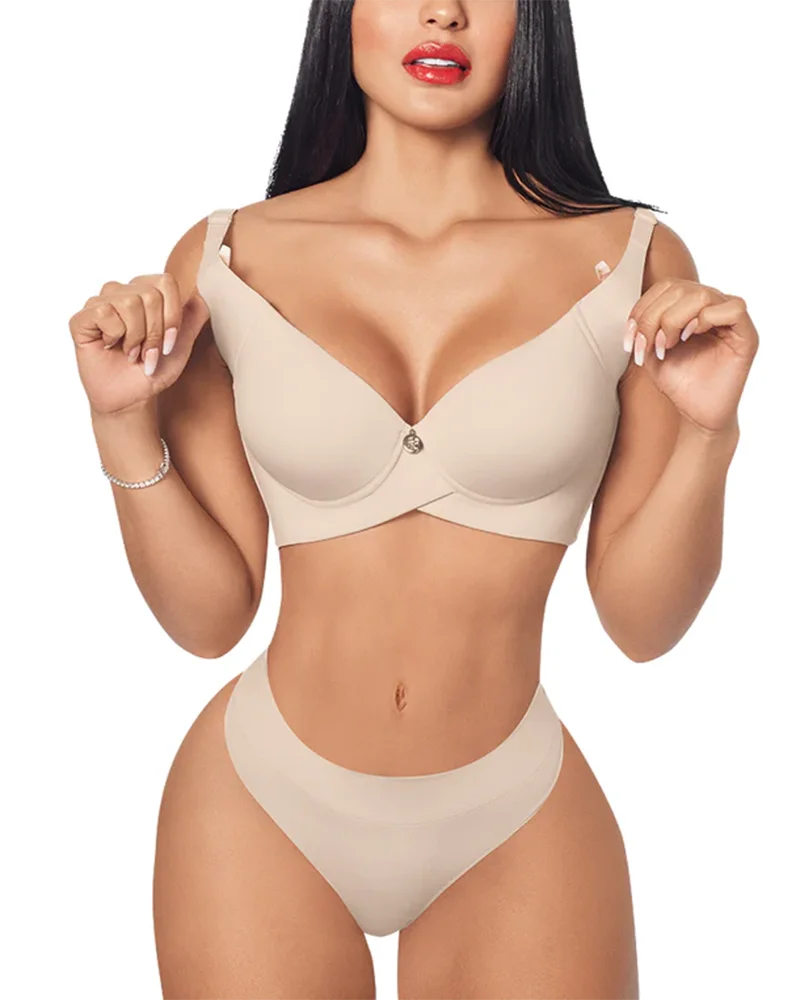 Push Up Bra for Women Corset Top Shapewear Brassiere Wide Back Support Posture Bra Beauty Back Deep Bra Lingerie женское бельё