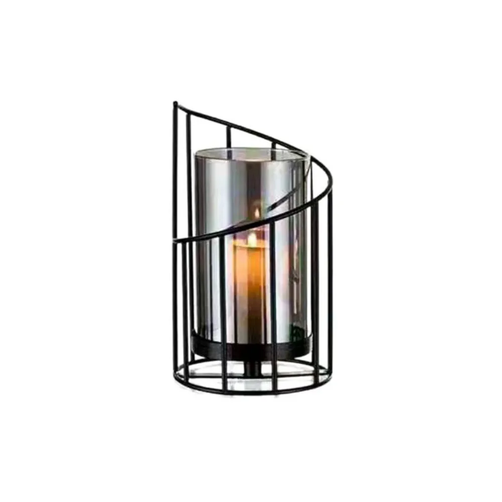 Golden/Black Metal Glass Candle Holder Detachable Ornaments Nordic Candle Candlestick Rust-proof Flat Bottom
