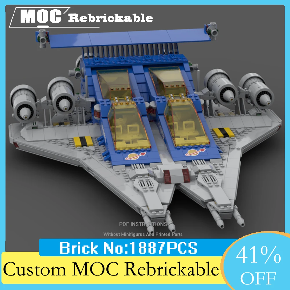 1887Pcs Double Galaxy Space Exploration Astronave Building Block Model Diy Creative Space Battleship Christmas Toy Block Gift