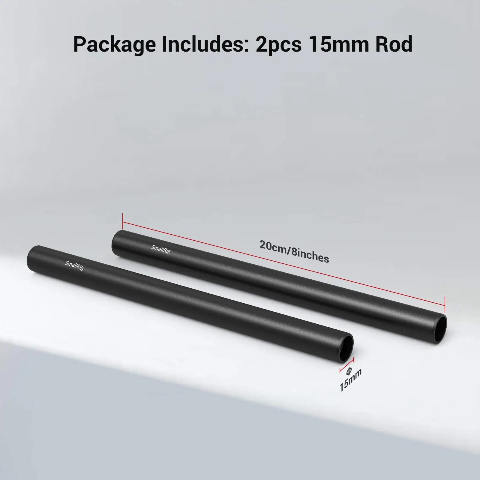 Aluminum Alloy 15mm Rod Camera Rail Rod 10/15/20cm 4/6/8Inch 2 Pcs Set for DSLR
