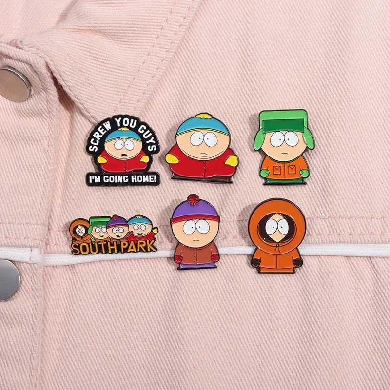 6PCS Cartoon Animierte Charakter Emaille Pins Benutzerdefinierte Nette Metall Broschen Revers Abzeichen Lustige Party Schmuck Geschenk für Kinder Freunde – Detail 2