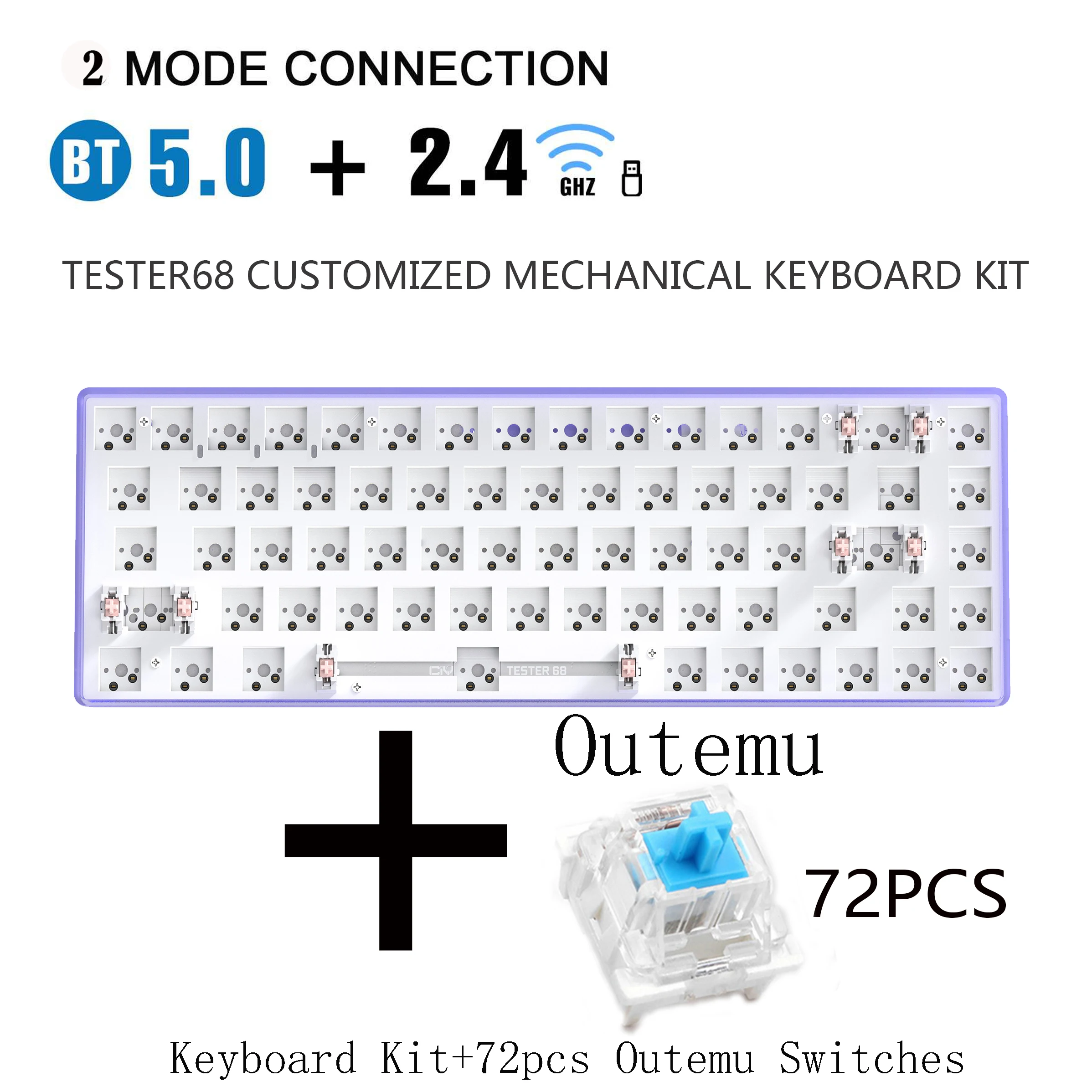 Zuoya-メカニカルキーボードキットtester68,3/5ピン