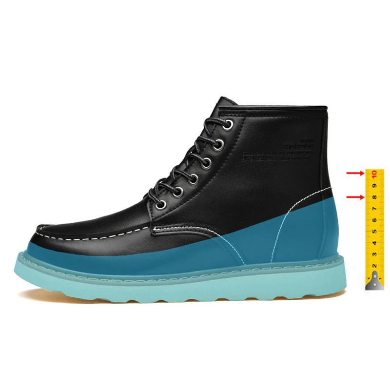 Men Boots Elevator Shoes Hidden Heels High Soft Leather