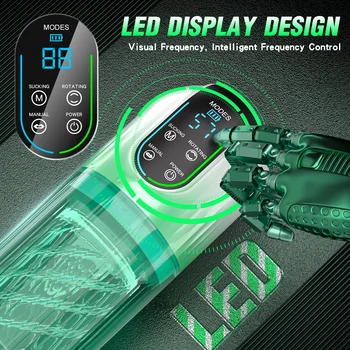 Automatic Male Masturbator Cup LED Display Sucking Vibration Blowjob Real Vagina Pocket Adults Sex Machines Toys For Men Man