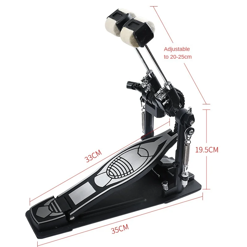 Double Drum Set Pedal Bass Drum Foot Pedal Beater Drum Accessories Foot Kick for Percussion