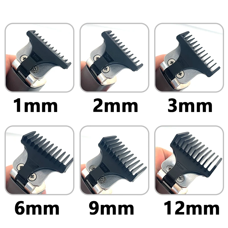 Kemei 6Pcs/Set Original KM-5090 Hair Clipper Limit Comb Guide Attachment Size Barber Replacement 1/2/3/6/9/12mm 5