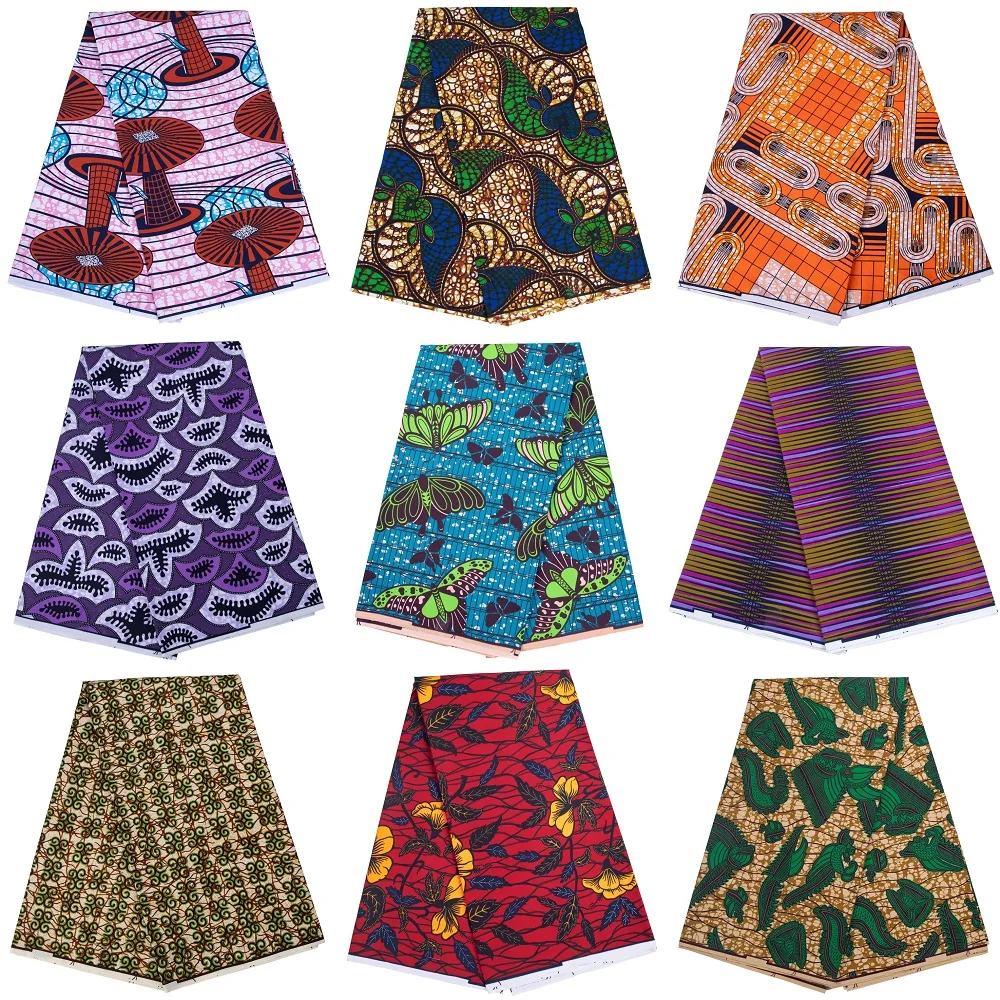 New Ankara African Real Wax Fabric Nigerian Wax Print Fabric High Quality 100% Polyester Fabric for Women Clothing