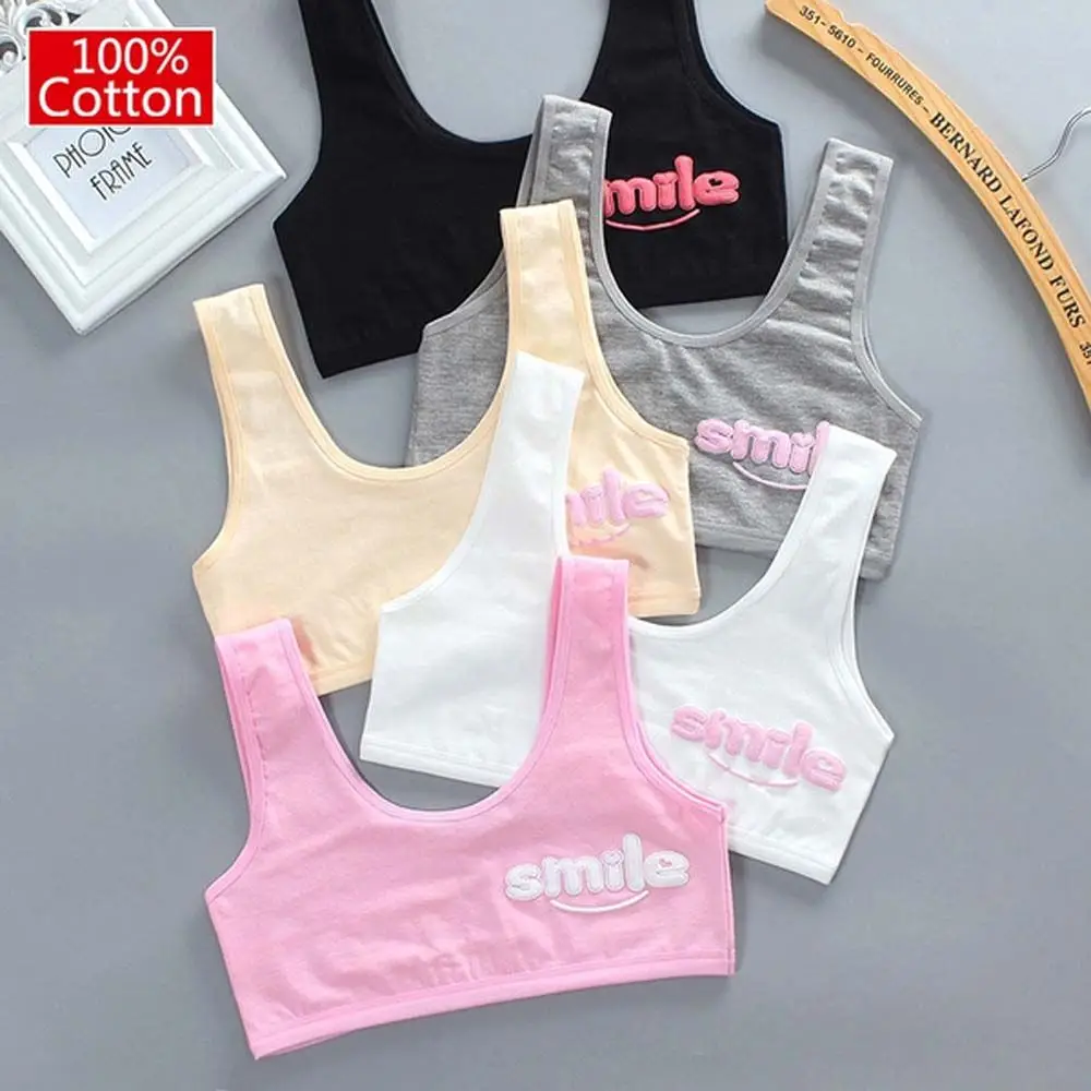 

Teens Girls Sports Bra Kids Teenager Cotton Underwear Crop Top Comfortable Training Bra Clothes For Young Girl 7-14Years