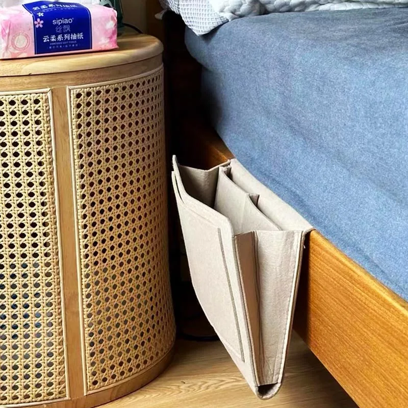 Baby Bed Hanging Organizer – Felt Storage Pockets for Couch & Bedside, Remote Control & Toy Storage Solution Storage Bag